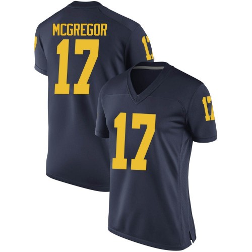 Braiden McGregor Michigan Wolverines Women's NCAA #17 Navy Replica Brand Jordan College Stitched Football Jersey VBC2554NJ